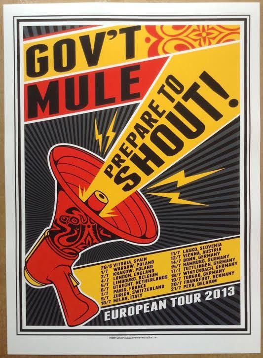 Gov't Mule - 2013 Shout European tour poster