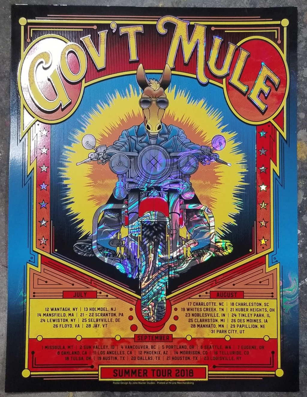 Gov't Mule 2018 Summer Tour poster - FOIL